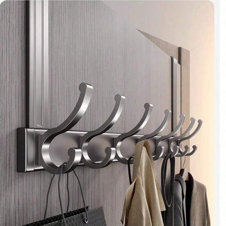 1 buc. Suport de ușă cu înălțime de 18 cm/28 cm, cu cârlig, ușor de instalat, nu este nevoie să perforați, agățat metalic peste umerașul de ușă, pentru pălării, chei, depozitare care economisește spațiu acasă, pentru intrare, baie, dormitor, casă, cămin, comentariile lui, agățarea genții lui, umerașe, interese, relații, rafturi de perete, umerașe de perete, adezivi, cârlige pentru uși, autocolante de perete, comentarii, accesorii de baie, ustensile de baie. - Multicolor - Vizualizare 1