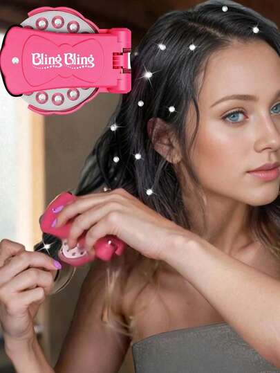 Hair Bedazzler Kit With Rhinestones, Glam Collection Hair Gems For Girls,Come With Glam Styling Tool And 75 Gems - Load, Click, Bling! Hair, Fashion, Anything! (
