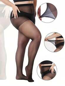 4/6 pares de medias extra grandes de cintura alta con control de abdomen y anti-correr - Negro/Albaricoque/Café - Control de abdomen y soporte de piernas - Medias elegantes formales/profesionales para fiestas - Fórmula suave y sin grietas - Para uso diario y ocasiones especiales, medias profesionales con textura suave