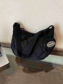 And Fashionable Men's Shoulder Crossbody Bag With A Small Coin, Rhinestone Grid Decoration, Nylon Material, Adjustable Shoulder Strap, Lightweight And Versatile, Shoulder Bag Bum Bag Belt Bag Rider Bag Satchel Bag Leather Bag Hobo Hip Bag Tote Bag Travel Essentials Camping Sling Bag Summer Back To School Summer Bag Spring Break Bag Pack Cross Body Bag School Supplies