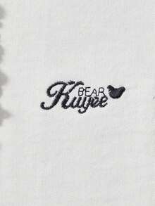 Girls' Polo Shirt, Casual Elegant Ruffle Embroidery Peter Pan Collar Children Long Sleeve T-Shirt, Suitable For 3-12 Years Old Girls, Elementary School Uniform, Preppy Style Collared Long Sleeve Top, Spring Autumn Winter Outerwear - White - View 4