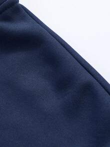 男士休闲连帽半拉链抓绒卫衣