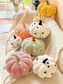 南瓜抱枕，南瓜装饰，南瓜毛绒抱枕，可爱柔软的南瓜造型抱枕，高品质趣味南瓜抱枕，适合秋收、节日装饰、可爱圣诞儿童礼物、家居装饰、圣诞装饰、房间装饰、圣诞家居装饰