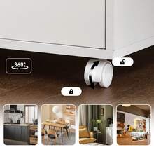 SoBuy FRG241-W, Microwave Shelf, Kitchen Wheeled Storage Trolley, Kitchen Storage Cabinet Cupboard Unit - White - View 11