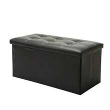 1 Foldable Storage Stool, Cube Footstool, Toy Box, Coffee Table, Padded Seat, Soft And Comfortable Leather Footstool, Maximum Load Capacity 100 Kg - Various Colors, 38 X 38 X 38 Cm / 38 X 38 X 76 Cm - 110 L. Extra Large Storage Stool For Bedrooms And Hallways, Multifunctional Space-Saving Storage Box With Storage Box, Footstool, Padded Seat - 仿皮米色 - 查看 7