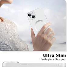 这款奢华磁吸手机壳兼容三星 Galaxy S24、S25、S22、S23 Ultra Plus、S20、S21 FE、Note 20、A35、A55、A05、A15，采用柔软的 TPU 材质，也适用于 17、Air、16、E、15、14、13、12、11 Pro Max Plus。 - 銀色 - 查看 6