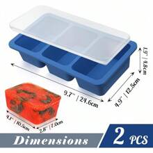 KOLUTI Nonstick Silicone Freezer Molds With Plastic Lid 2 Pack, 8  Tray Sauce Cube Maker, Stackable Meal Prep Storage Container Freezing, Dishwasher  & - 3-soup - View 2