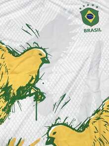 1. Brazil Peace Dove Design Men's Soccer Jersey\N2. Men's Soccer Sweatshirt\N3. Crew Neck Comfortable Sports Top\N4. Soft, Lightweight & Comfortable Soccer Shirt\N5. Suitable For Match, Soccer Training, Casual And Holiday Wear\N6. Great Gift - Multicolor - View 6