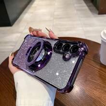 (支架) 1 件简约支架手机壳，太空壳防摔/TPU 硅胶软边高端保护套防尘角加厚奢华手机壳兼容三星 Galaxy S24Ultra/S24Plus/S24/S23Ultra/S23Plus/S23/S22Ultra/S22Plus/S22/S21Ultra/S21Plus/S21FE/S23FE/S20Ultra/S20Plus/S20FE 和支架电镀 + TPU 硅胶软边全覆盖女士/男士高端保护壳适用于 OPPO A5x/C123456789/987654321 适用于 OPPO A123456789987654321 防水防震防刮 - 藍色 - 查看 7