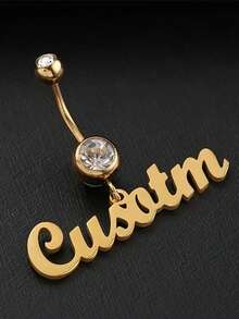 One Piece Custom Fashion Charm Custom Name Sexy Belly Button Piercing Belly Button Ring Personalized Letter Love Pendant Synthetic Jewelry Home Party Gift For Girlfriend Or Lover Birthday Gift, Valentine's Day Gift - Gift Box - View 4