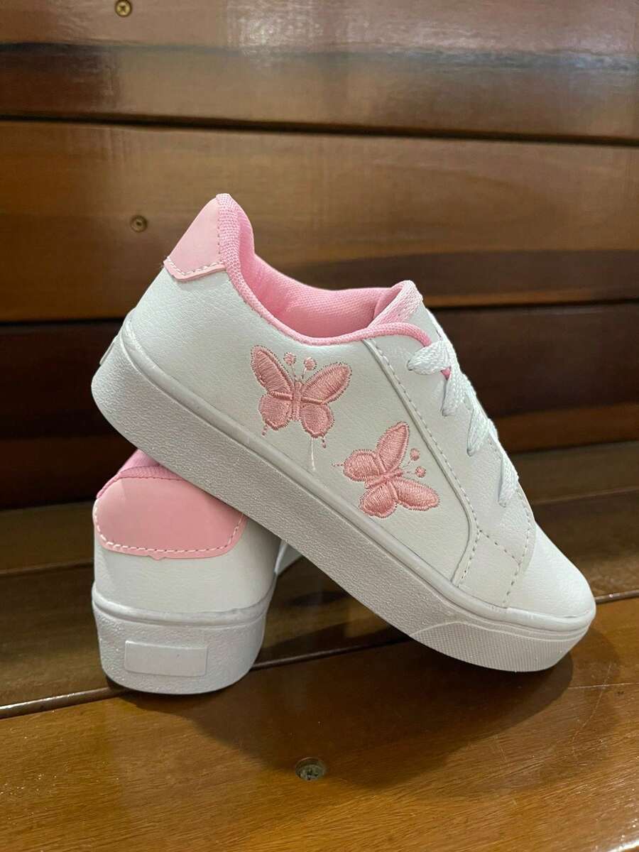 TENIS INFANTIL BORBOLETA PARA MENINAS LINDO E CONFORTAVEL - Rosa Bebê - Visão 1