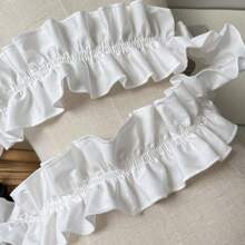 白色加宽服装裙摆、家纺、窗帘、荷叶边装饰布艺辅料