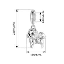 WOSTU 1件925纯银可爱动物宠物吊坠，柯基犬、西施犬、腊肠犬串珠吊坠，适合搭配手链、项链、DIY首饰、礼品 - 彩色 - 查看 16