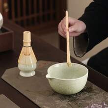 Juego de té Matcha de 5 piezas de cerámica, incluye herramientas de preparación de pasteles/Matcha, tazón de Matcha, batidor de Matcha, taza de Matcha, revolvedor, cuchara de té, juego de tazón de té, ideal para preparar postres y bebidas de té, caja de regalo con estilo japonés, juego de herramientas de batido de Matcha de la dinastía Song