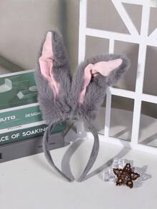 1个复活节兔子耳朵头箍，COSPLAY道具配饰，动物耳朵头箍，圣诞节，复活节，万圣节装饰礼物 - 彩色 - 查看 12