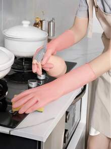 厨房洗碗手套 - 可重复使用的家用清洁手套，灵活耐用，多用途清洁手套，非常适合厨房、浴室、洗衣房 - 彩色 - 查看 6