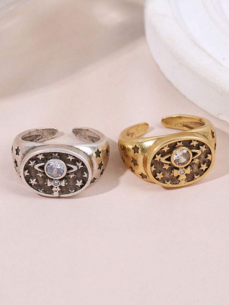 1入不銹鋼時尚螺旋蛇形戒指,鑲嵌鑽石,女式,簡約、嘻哈風、獨特風格 - 蛇形戒指 - 查看 13