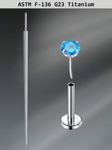 CIZME 1 Set Fashionable Titanium Alloy Threadless Nose Stud CZ Nose Ring, Flat Back Stud Earrings, CZ Nose Bone, Nose Wing, Cartilage Earrings, 20G 18G 16G Cubic Zirconia Lip Ring, Medusa Lip Ring, Threadless Lip Stud, Piercing Taper, Suitable For Daily Wear - Lip Studs - View 26