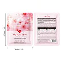 5pcs/Pack Sakura Niacinamide Deep Nourishing Face Mask, Long-Lasting 48hr Hydration, Brightening, Suitable For Sensitive Skin - White - View 12