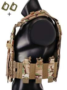 Gilet da caccia con sgancio rapido a un pulsante, espandibile e staccabile, con perforazioni laser, resistente all'abrasione e alla lacerazione, adatto per la caccia, la sopravvivenza all'aperto e altre applicazioni