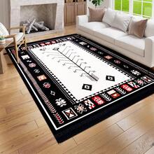 Alfombra grande para sala de estar con patrones tradicionales, lavable, alfombras de área modernas para dormitorio y sala de estar - Negro - Ver 7