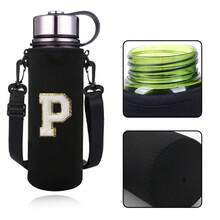 1pc 550-1500ML Sports Water Bottle Case Insulated Bag Crossbody Cup Protector Sleeve With Strap Adjustable Carrier For Mug Bottle Holder Water Bottle Holder Pouch With Letters A-Z