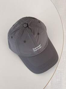 1pc Soft Top Candy Color Stylish Letter Printed Baseball Cap, Women's Breathable Quick-Dry Sun Hat For Outdoor, Spring/Summer