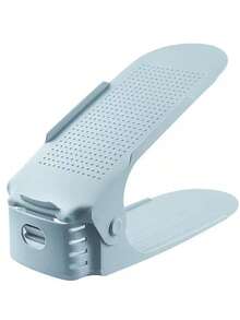 2 piezas Soporte ajustable para zapatos, Estante para zapatos de doble capa integrado, Estante de almacenamiento de zapatos de plástico, Organizador de gabinete de zapatos que ahorra espacio, Almacenamiento y organización del hogar