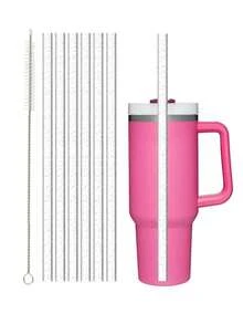 6 包替换吸管适用于 40 盎司 30 盎司 20 盎司 14 盎司探险旅行杯，可重复使用闪光吸管带刷子与 Cup 马克杯配件兼容 - 彩色 - 查看 21