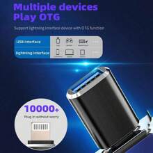 2 件 OTG 适配器套装兼容 14 系列，Lightning 公头转 USB 母头适配器、加密狗、读卡器、USB 闪存盘、鼠标、键盘集线器兼容 14 Pro Max/14 Pro/14 Plus/14/13/12/11/XS/XR/8/7/6、iPad 系列 - 彩色 - 查看 5