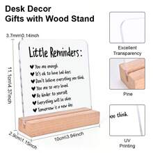 Letrero de acrílico inspirador con soporte de madera - Placa con cita motivacional para el hogar, oficina, estudio, cumpleaños, boda, graduación - Decoración de pared elevadora