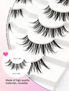 Asiteo 7 对漫画睫毛湿式泰式动漫角色扮演假睫毛透明带尖刺戏剧娃娃睫毛日韩睫毛条状睫毛、睫毛、睫毛、假睫毛 - 漫畫款濕睫毛 - 查看 4