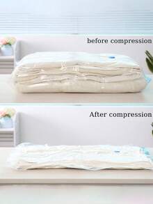 1pc Large Capacity Waterproof Moisture-Proof Foldable Transparent Compression Bag, Suitable For Travel, Vacation, Summer Beach, Home Storage, Applicable For Clothes, Quilts, Pillows, Pants, Back To School Season Travel Essentials Holiday Essential,Bedroom Room Decor,Back To School - Multicolor - View 5