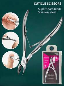 Profesjonalne cążki do skórek ze stali nierdzewnej, trymer do skórek, obcinacz do paznokci - wytrzymałe obcinacze do martwych skórek i wrastających paznokci z ostrymi, spiczastymi końcówkami - do domu, salonu, pedicure, manicure, jednoczęściowa konstrukcja ułatwiająca czyszczenie, wyposażenie salonu, ergonomiczny uchwyt, precyzyjne wykonanie, dla profesjonalistów w salonie, prezenty dla rodziny, przyjaciół, zakochanych, na powrót do szkoły, Halloween, Boże Narodzenie