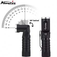 Alonefire X93 Rechargeable Magnetic LED Flashlight, 90° Rotatable Head, Super Bright Camping Light, Work Light, Hiking Light, Emergency Light, EDC Tactical Pocket Flashlight - Multicolor - View 3