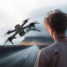 Dual-Lens Drone Remote Control Drone Six-Axis Gyroscope 5GHz Anti-Interference Supports Custom Routes 720° Omnidirectional Obstacle Avoidance Function - 黑色 - 查看 10