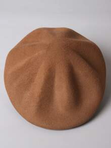 1 peça boina de lã ajustada para mulheres, nova moda coreana de outono/inverno, boné de artista elegante, chapéu octogonal versátil