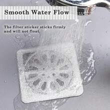 50 PCS ,Floor Drain Stickers, Hair Filter Net For Bathroom,Disposable Shower Drain Cover Hair Catcher Shower Drain Mesh Stickers,For Shower, Bathroom - 灰色 - 查看 5