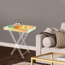 YUNRUX Acrylic Folding Table, Acrylic Side Table, Colorful Acrylic Side Table - 彩色 - 查看 9