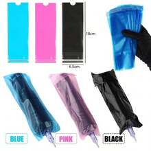 100/200PCSTattoo Pen Bags Disposable Waterproof Tattoo Machine Pen Sleeve Covers Bags Black/Blue/Pink Tattoo Accessories - Multicolor - View 3