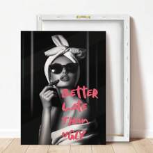 1pc Framed Canvas Wall Art, Gallery Quality, Vintage Style "Better Late Than Never" Fashionable Female Canvas Art Print - Ideal For Living Room, Bedroom, Office Decor, Modern Wall Poster Gift, Birthday, Graduation - Multicolor - View 16