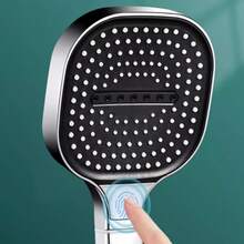1 pieza Ducha de panel extra grande con 1 cartucho incorporado, cabezal de ducha de alta presión y ahorro de agua con 3 modos de rociado, cabezal de ducha cuadrado de alta presión, diseño de ahorro de agua, boquilla anti-obstrucción