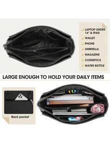 NEWHEY 女士工作手提包，顶部拉链皮革单肩包，手提包，经典钱包，适合办公室、商务、旅行 - 彩色 - 查看 6