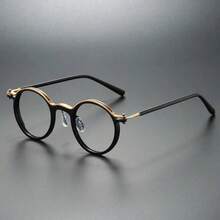 Retro Leopard Metal Round Frame Glasses - Ultra-Light Blue Light Blocking, Unisex Durable PC Lenses, Full Frame Design, Suitable For Men And Women Casual And Formal Wear, Everyday Glasses, Vintage Style Glasses, Lightweight Glasses - Clear - View 7