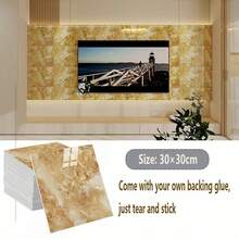 10/20 Tấm ốp tường bằng đá cẩm thạch bóc ra và dán, gạch ốp tường giả đá cẩm thạch, lý tưởng cho: Nhà bếp, Phòng tắm, Phòng khách, Phòng ngủ, Lò sưởi, Gạch ốp tường phòng tắm - Nhiều màu - Xem 9