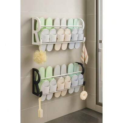 Sapateira de Parede Sem Furos para 6 Pares Compacta e Fácil de Instalar Organização Vertical de Calçados