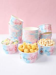 10pcs 8oz Blue & Pink Bear Gender Reveal Party Disposable Paper Bowls, Blue & Pink Balloon Bear Design, Suitable For Baby Shower Theme Table Decor Paper Food Containers, Gender Reveal Party Table Decor Paper Tableware, Newborn Party Disposable Decor Food Containers, Decorative Paper Bowls, Party Table Centerpiece Decor, Baby Shower Gifts, Baby Party Decor, Gender Reveal Party Decor, Birthday Gifts - Blue and Pink Gender Reveal - View 9