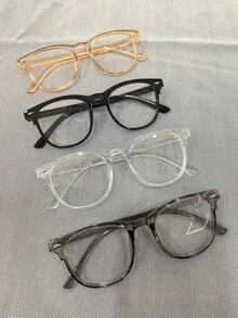 4副男女通用时尚透明眼镜，适合室内外使用，是户外旅行、休闲防晒、海滩造型、打造街头时尚风格的理想之选，可搭配毛衣、夹克、连帽衫、连体裤和背带裤，完美适用于夏季防晒、海滩度假、户外运动、聚会、驾驶、钓鱼、骑行、购物和摄影等场合。 - 無色 - 查看 9