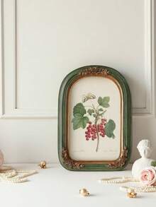 1pc French Style Light Luxury Niche Picture Frames, Classical Carved Retro Resin Picture Frames For Hanging Paintings, Artistic Picture Frames, Tables For Placing Photos, Arched Frames Of Plants And Flowers, American Style Hanging Paintings For Dining Rooms, Living Room Decorations, Bedroom Decorations, Resin Picture Frames For Wall Images, Freely Customizable For DIY Combination