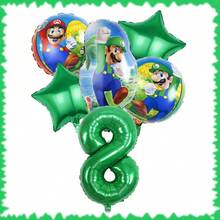 超级马里奥生日派对套装 - 18英寸铝箔气球和32英寸数码气球。生日派对装饰、家居装饰背景、完美生日派对装饰、生日墙面装饰、摄影工作室装饰用品。 - 彩色 - 查看 12